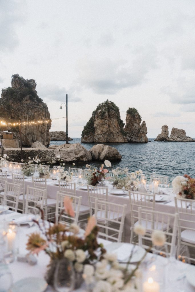 Blick auf das Meer bei Hochzeit Tonnara Di Scopello Sizilien